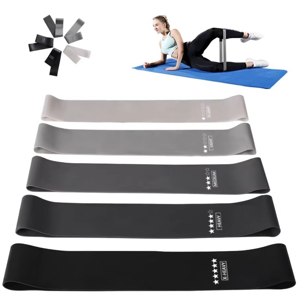 Pilates Yoga Circle - 5Pcs TPE Fitness Resistance Bands Stretching