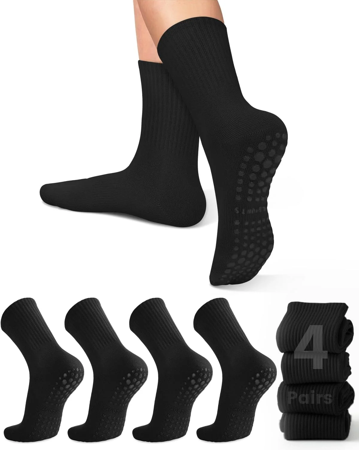 Pilates & Yoga Unleashed Studio Tuckahoe - 4 pairs of women's yoga socks,