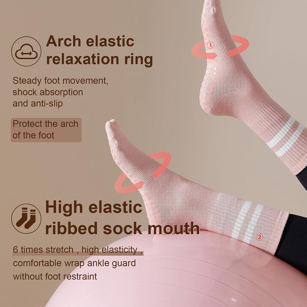 Yoga Pilates Socks with Grips  - Pilates Yoga Ballet ulasan dan harga